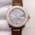 Swiss Copy Rolex Yacht-Maste 2836 Watch Rose Gold Purple M.O.P Face